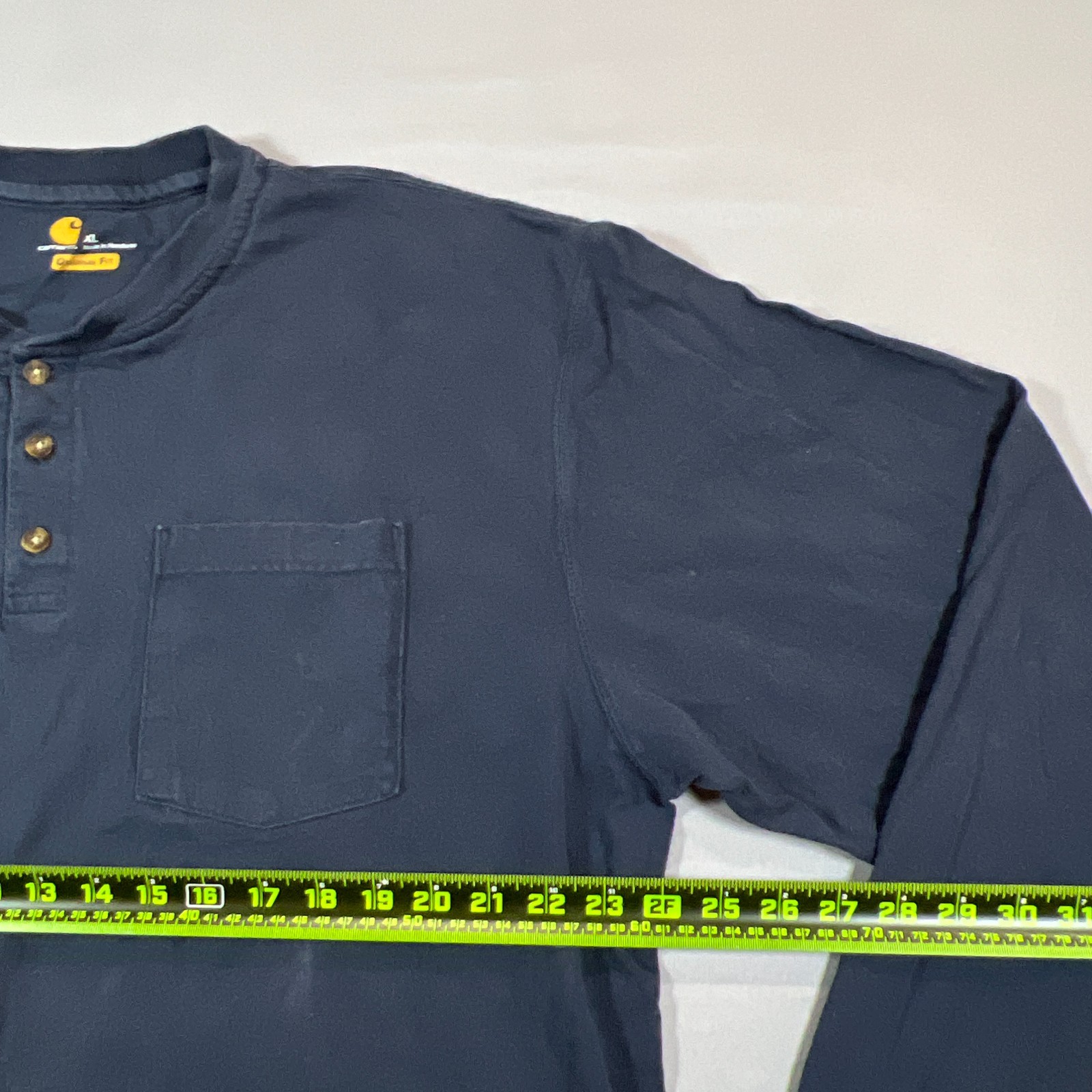 Carhartt Dearborn Henley T Shirt Men XL Cotton Loose Long Sleeve Rib Knit Collar gallery