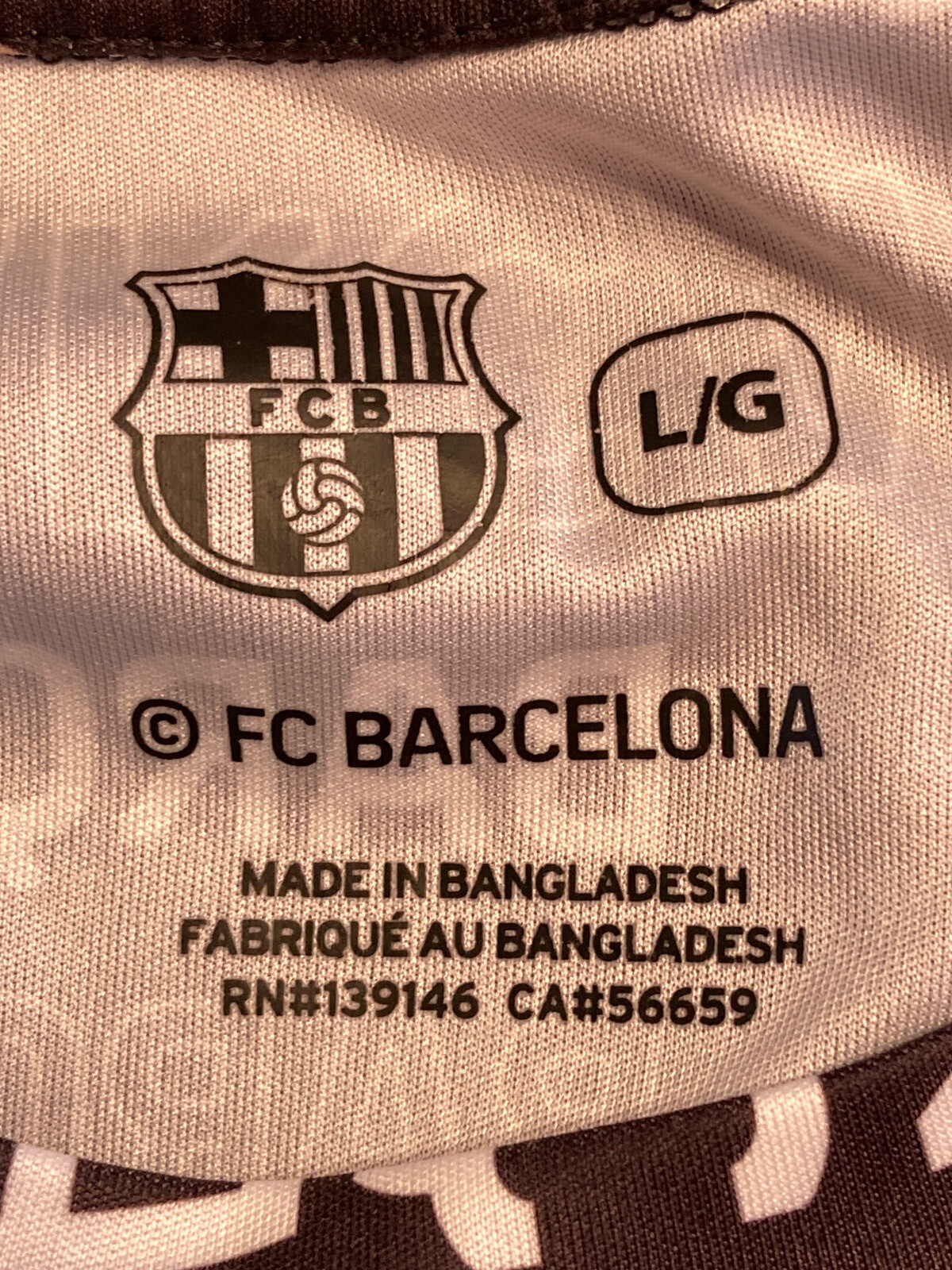Barca FC Barcelona Mens Polyester Tshirt Sz L Black All Over Print Soccer Futbol gallery