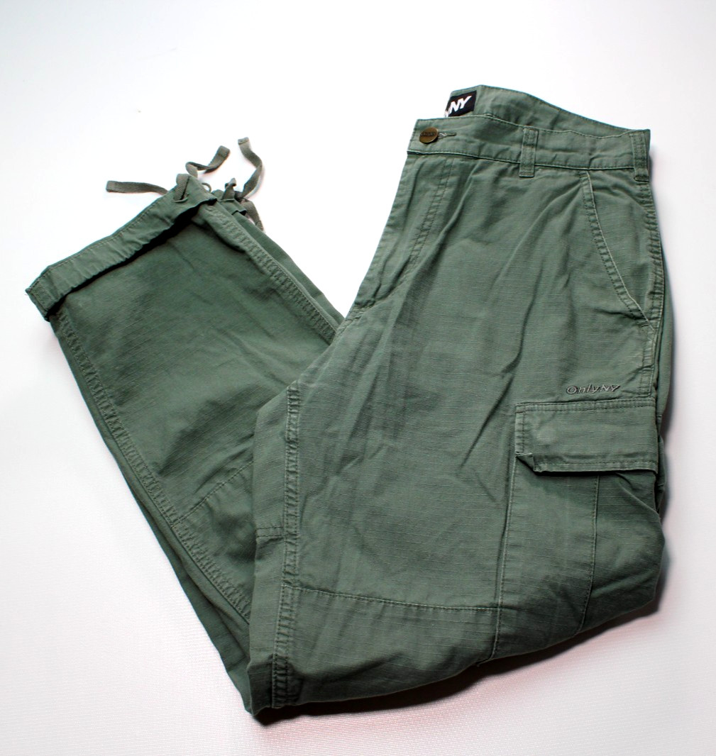 ONLY NY ~TACTICAL~ RIPSTOP CARGO PANTS SZ 34/33 fuct/wtaps/y2k/m65/baggies/tie