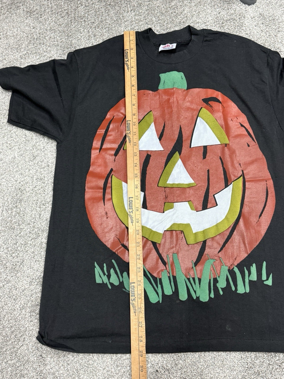 Vintage Selec-T Teejays T-Shirt Pumpkin Graphic Halloween 80s Single Stitch XL gallery