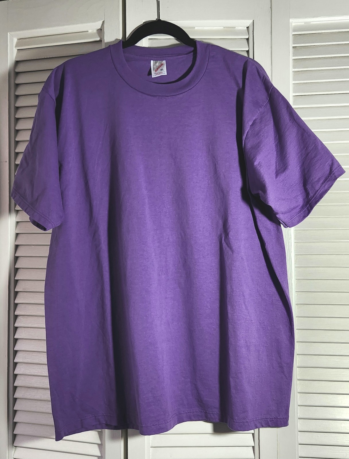 Vintage Jerzees Blank Purple T Shirt XL 50/50 Cotton/Poly Blend