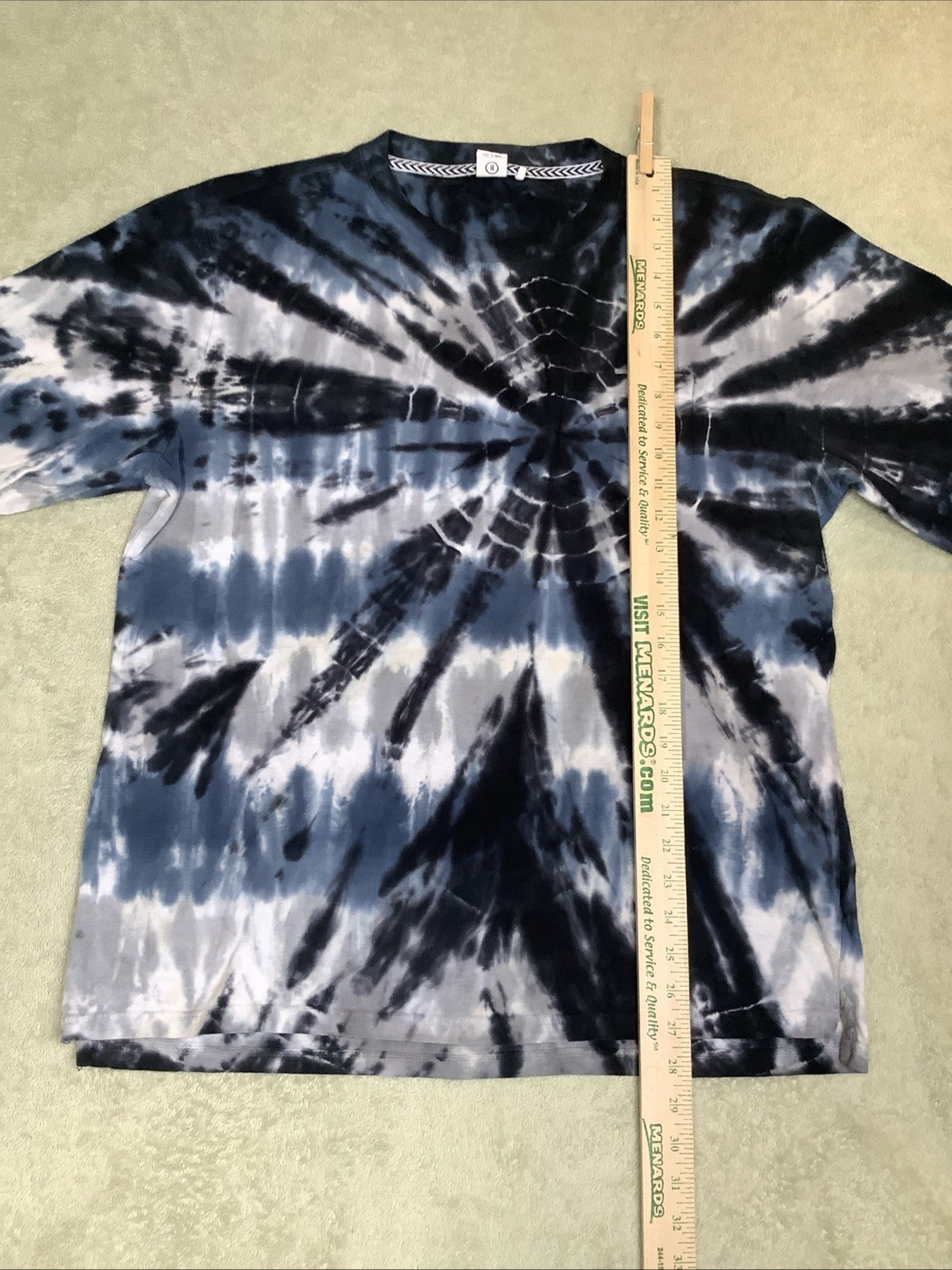 Reverse Threads Mens Tie Dye Blue White Long Sleeve Cadual Pull On Shirt L gallery