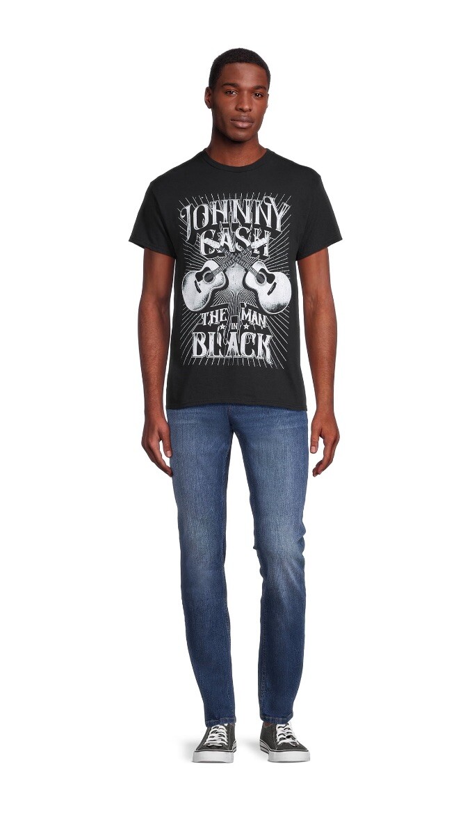 JOHNNY CASH MAN IN BLACK Men's Size S (34-36) Graphic T-Shirt Tee Short Sleeve gallery