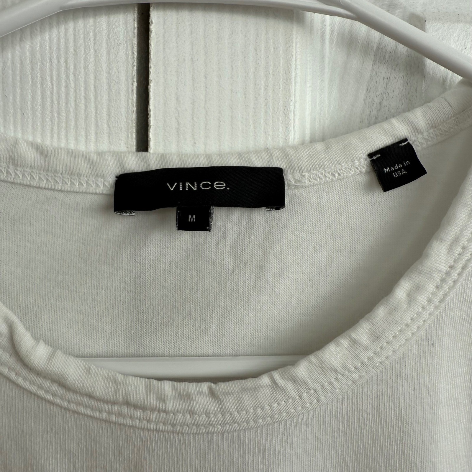 Vince Men's White Crewneck T-Shirt Medium 100% Cotton Made in USA Minimalist gallery