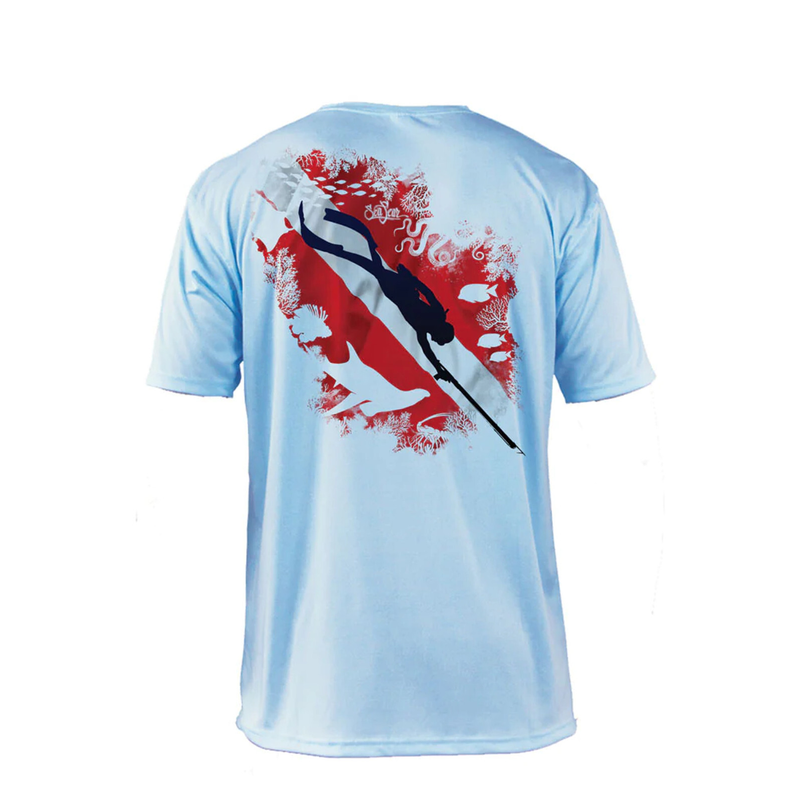Sea Fear Men's 50+ UPF Short Sleeve Rash Guard Scuba Diving, Reef Diver, Arctic gallery