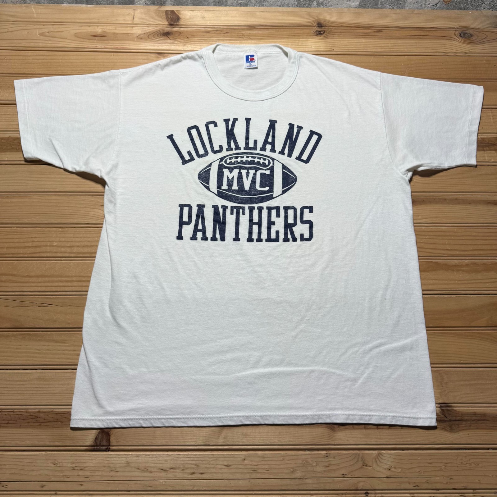 Vintage 90s Lockland Panthers MVC Football Sports School Graphic T-Shirt USA XL