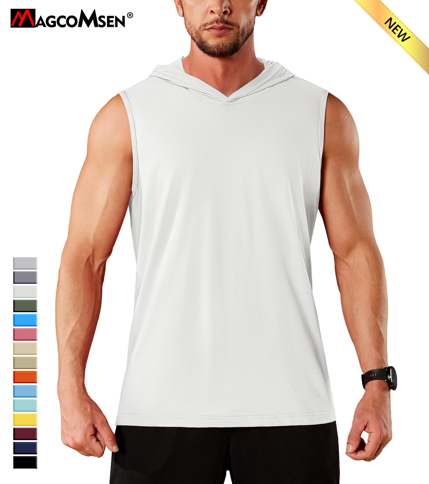 Men's Casual Workout Hoodie Tank Gym Cotton Sleeveless Quick Dry Muscle T-Shirts gallery
