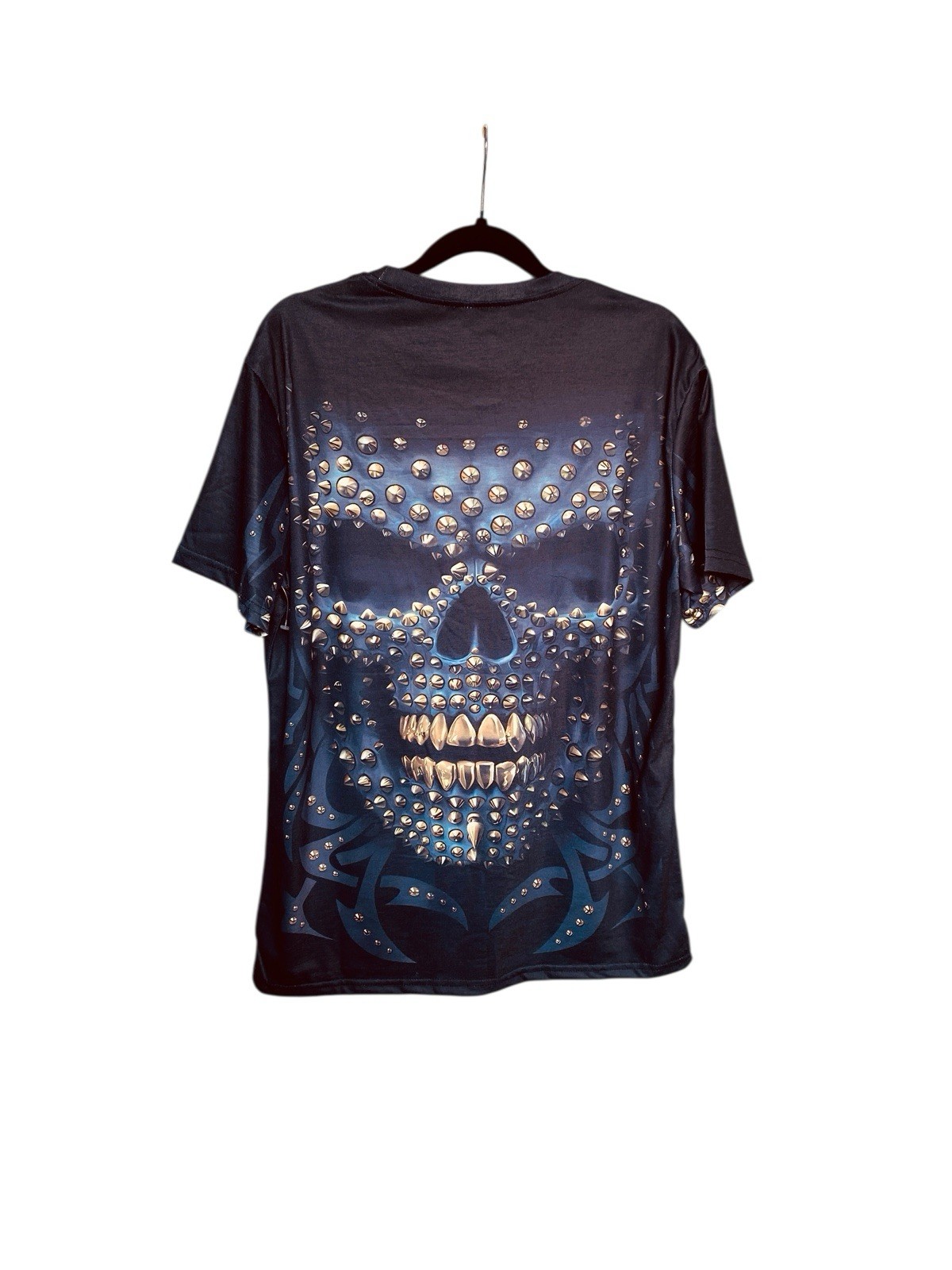Halloween Men’s “3D” Skull w/ Gold Bullets T Shirt, Size XL gallery