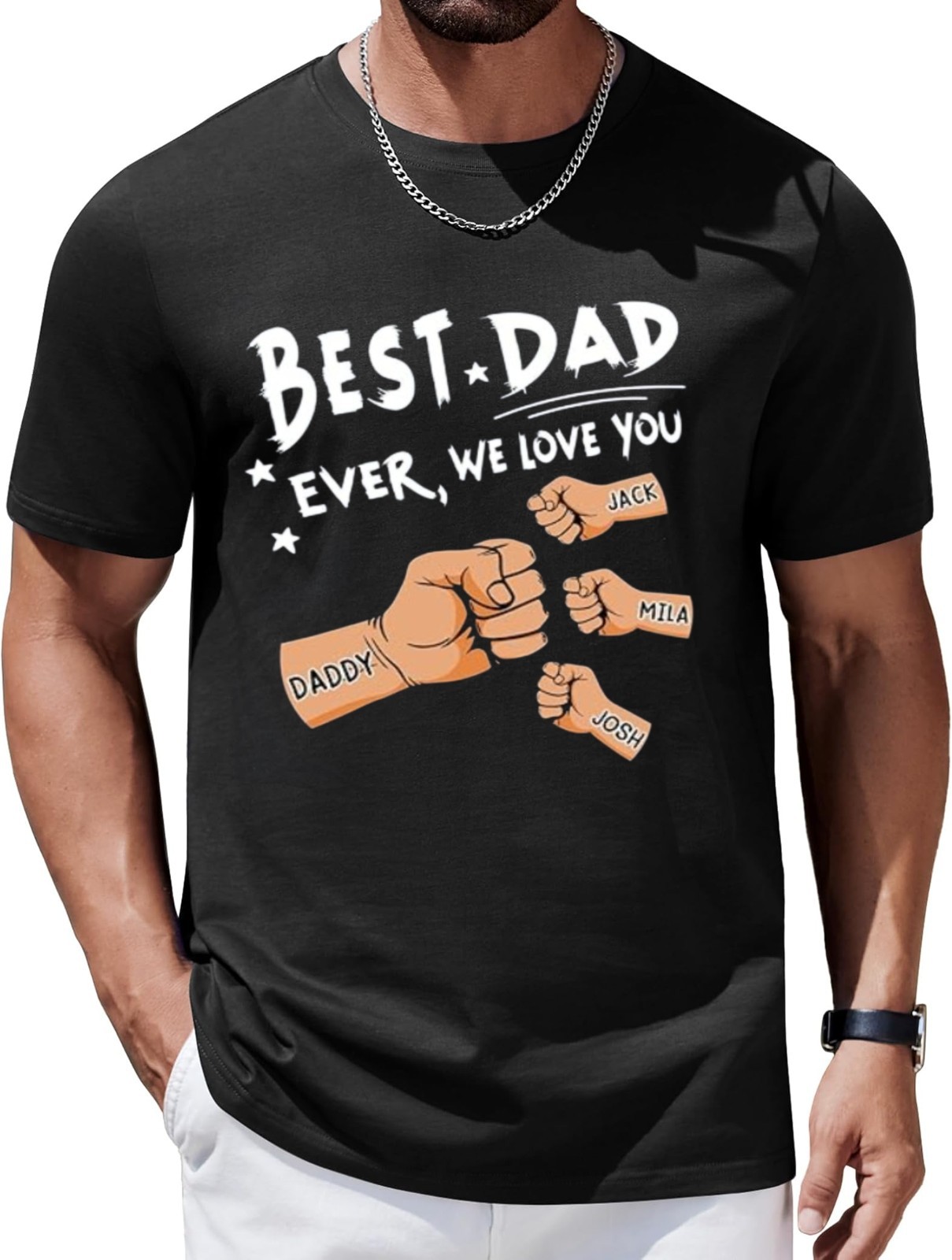 Custom Dad Shirt with Kids Names, Personalized Father's Day Gift for Dad gallery