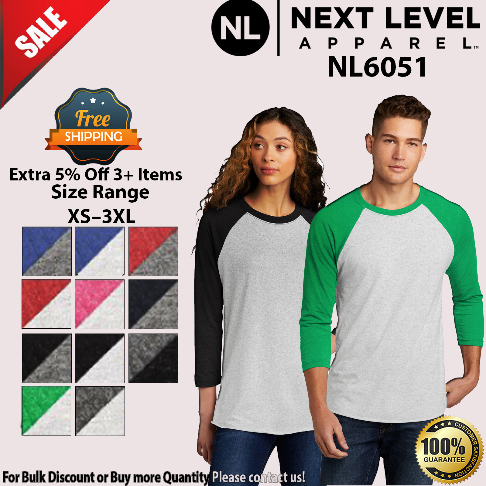 Next Level 6051 Unisex Raglan Sleeve Tri Blend Crew Neck Stylish T-Shirt gallery