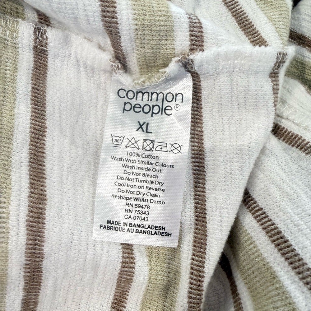 NWOT Common People Clothing Striped Taupe Soft Touch Cotton T shirt Men’s XL gallery