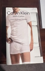 Calvin Klein V Neck T Shirts White Small Classic Fit 100% Cotton 3 Pack NWT