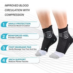 Compression Ankle Support Running Socks Coolmax Wicking Women 2 Pairs Quarter…