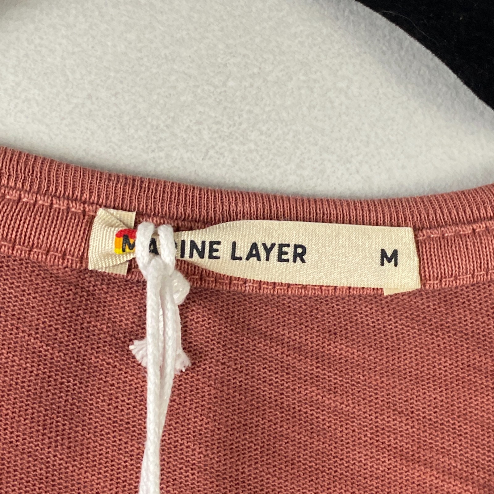 Marine Layer Tee Mens Size M Vintage Heavy Slub Pocket Rust Red Short Sleeve gallery