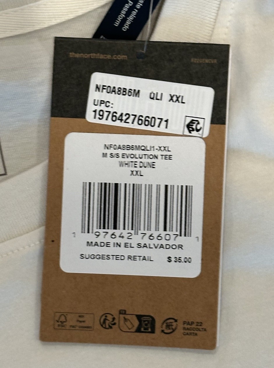 The North Face Short Sleeve Evolution Tee, White Dune, XXL, #NF0A8B6M, New gallery