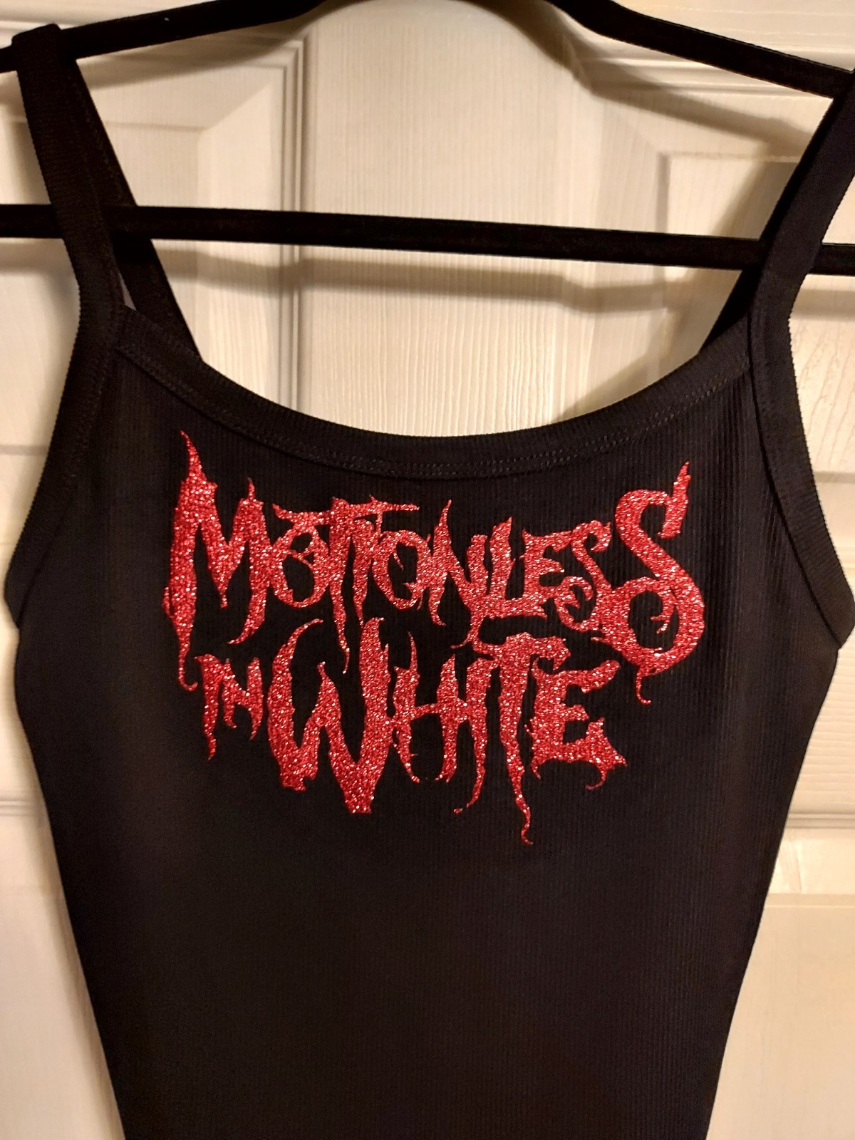 Motionless in white crop top Red Glitter Logo motionless in white tank top gallery