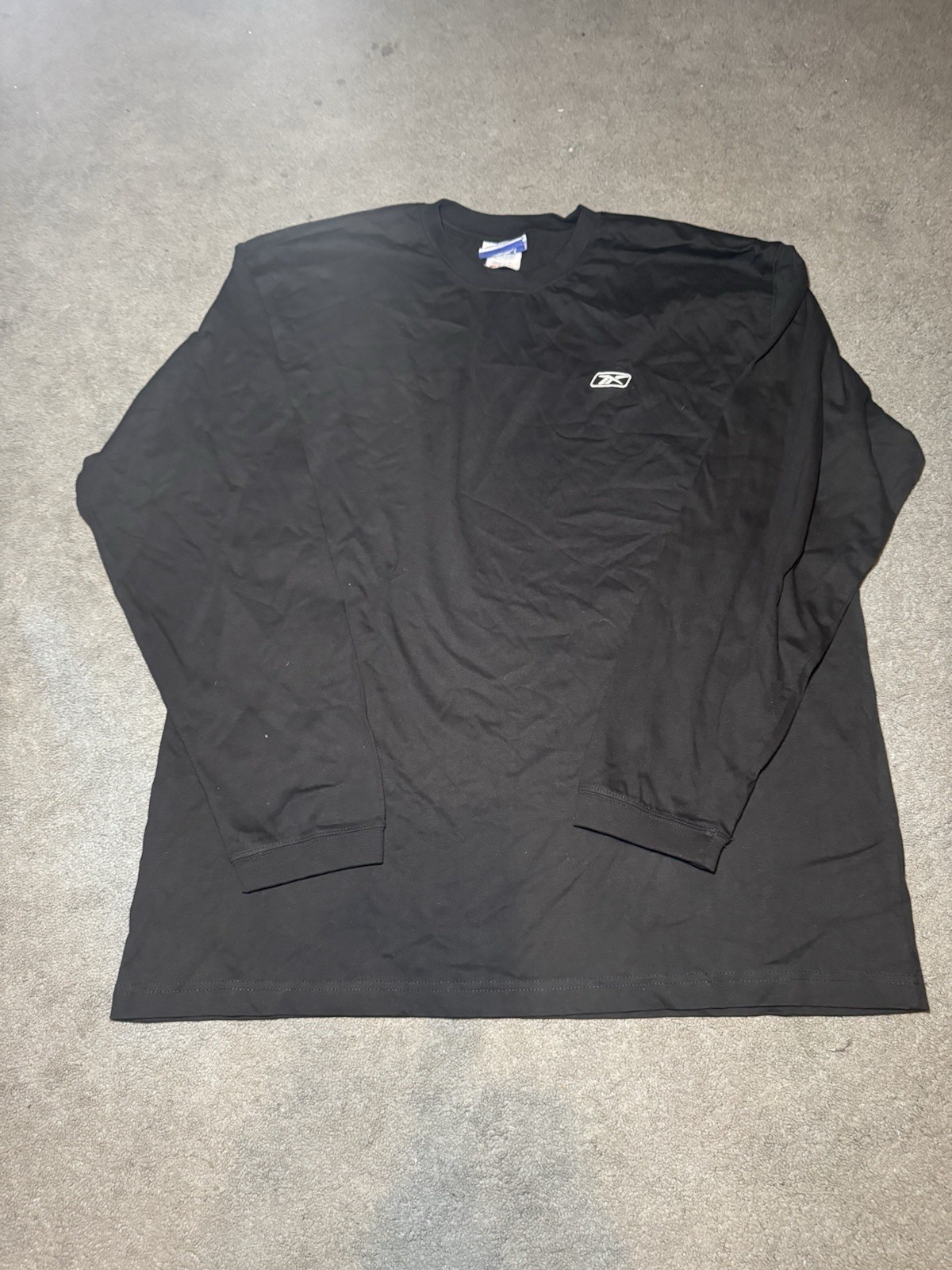 Vintage Reebok Vector Logo Long Sleeve Shirt Black Mens Large NWT Y2K gallery