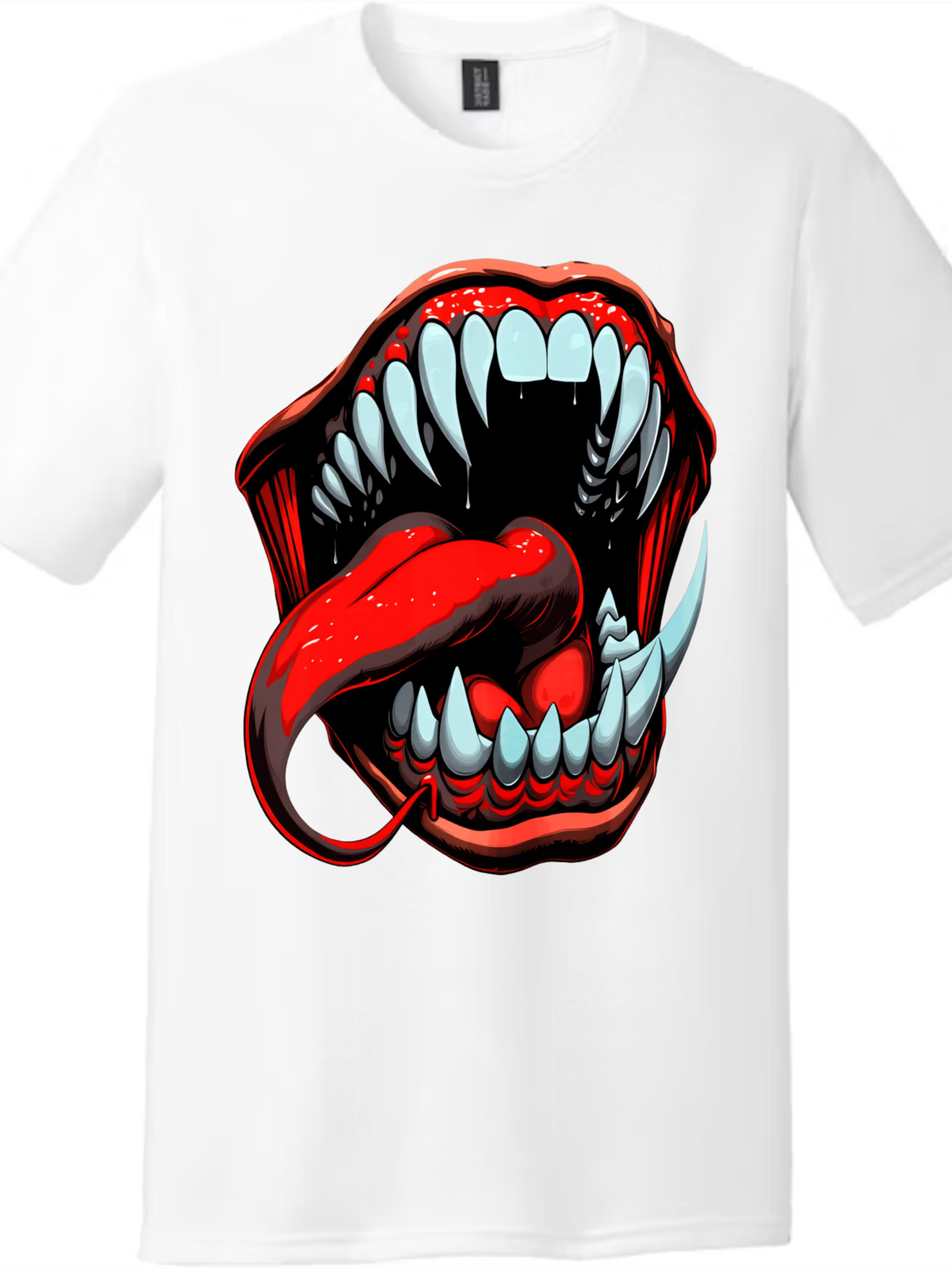 "Monster Mouth" Fangs T-Shirt - Gift for Horror & Gothic Aesthetic Fans gallery