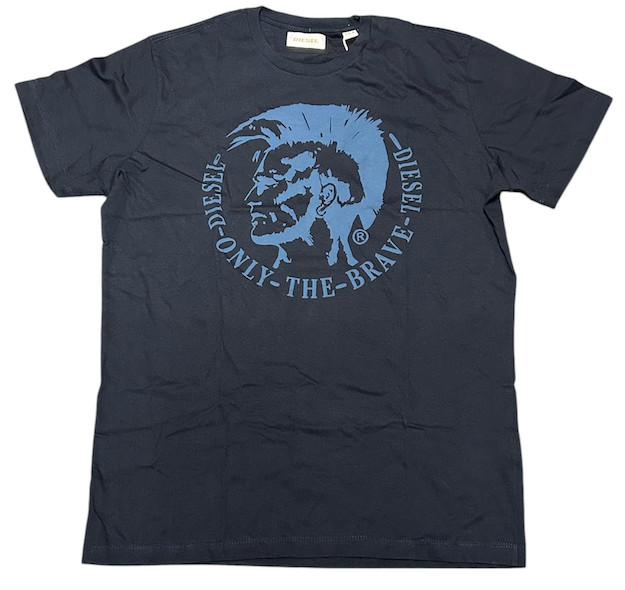 Vintage Y2K $58 DIESEL Navy Blue ACHEL Short Sleeve Slim Fit Designer T-shirt gallery
