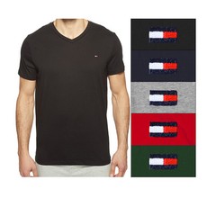 NEW Tommy Hilfiger CORE FLAG V Neck / Crew Neck T Shirt Authentic NEW