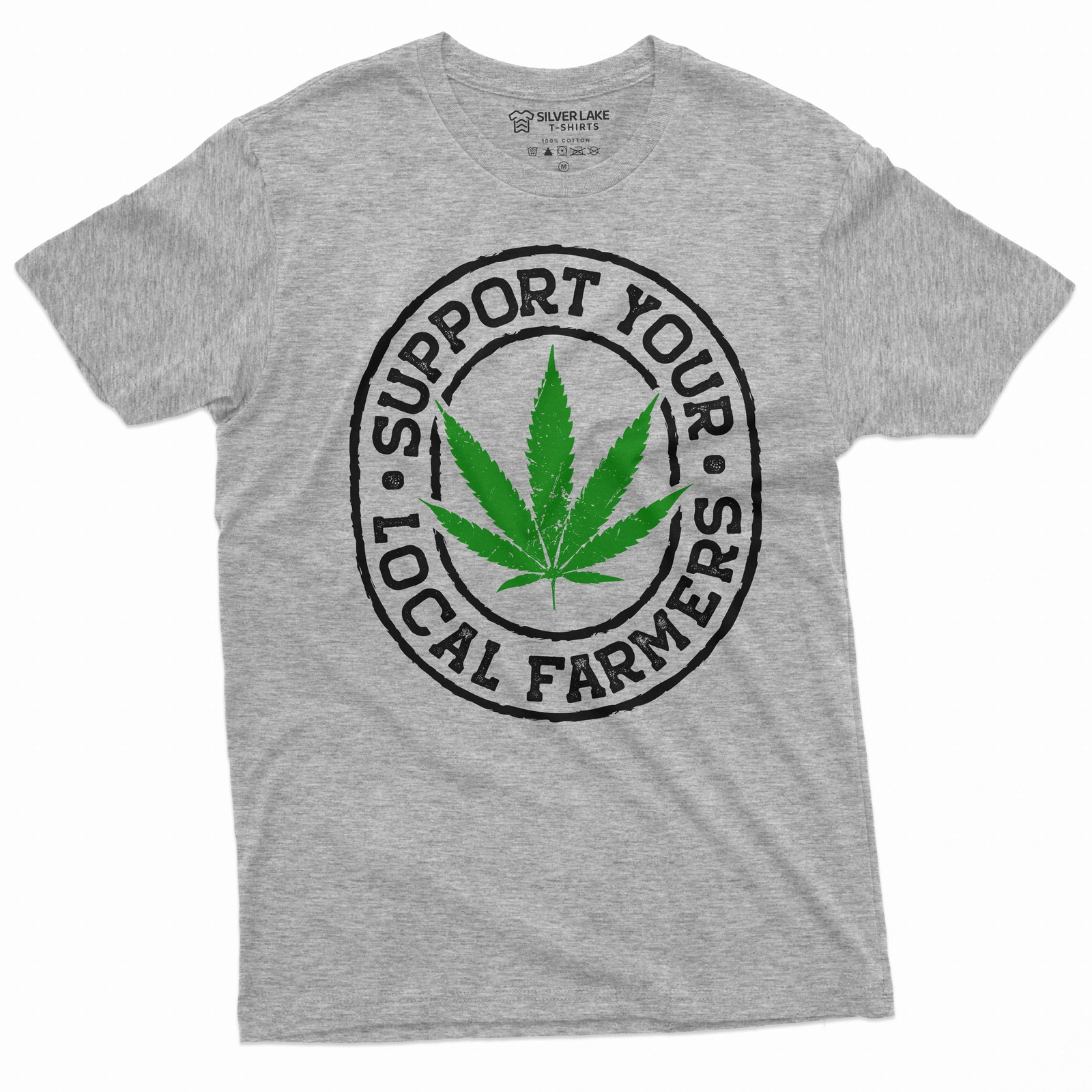 Men's Marijuana Cannabis day 420 T-shirt Support your local farmer weed tee gallery