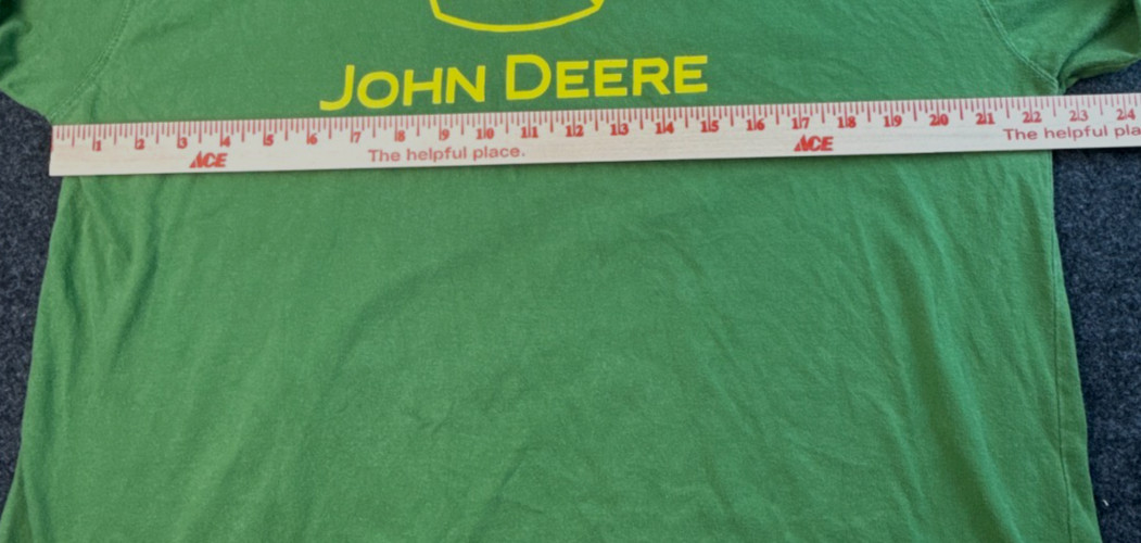 John Deere Long Sleeve T-Shirt Men's Large Green Logo Graphic Cotton Casual Tee gallery