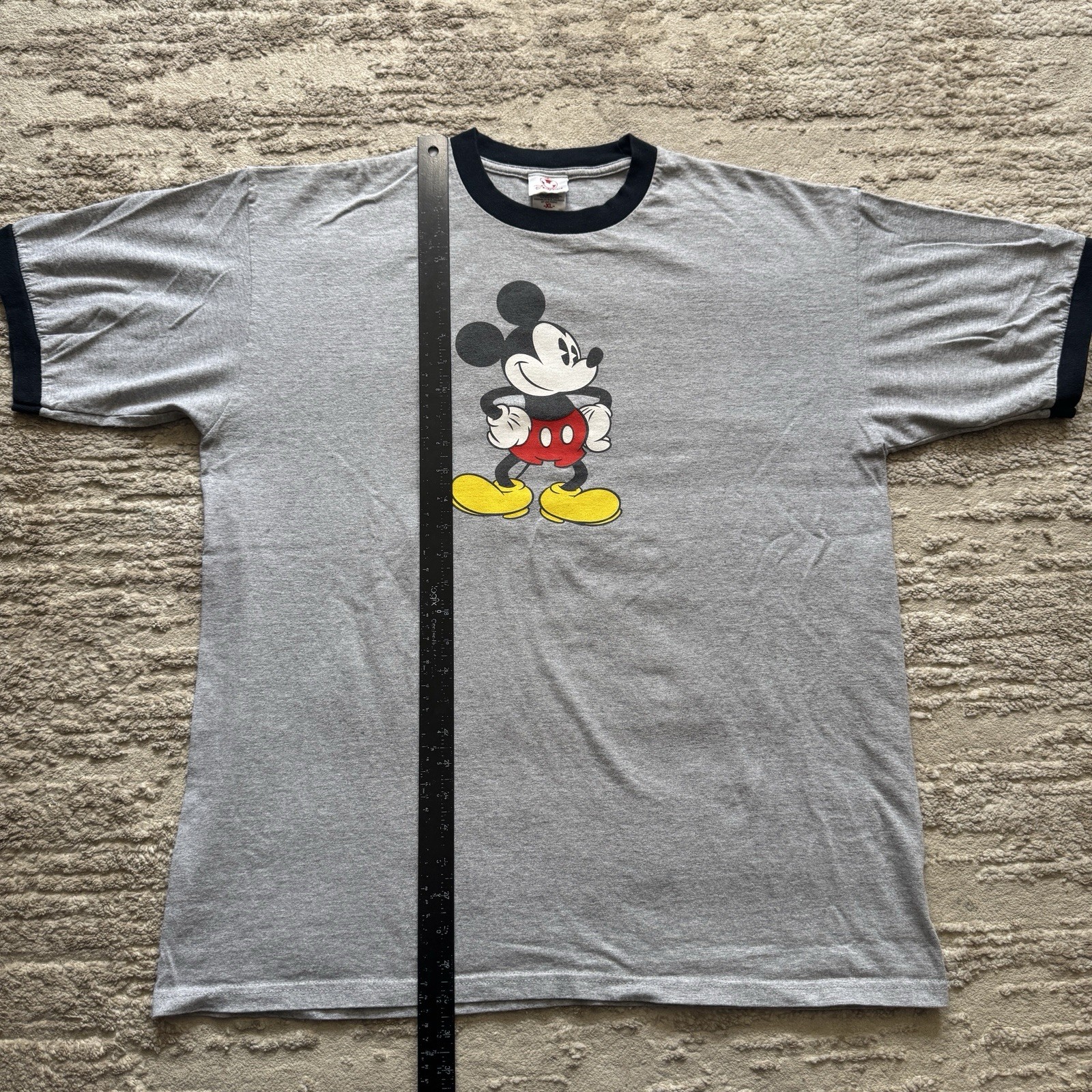 Vintage Mickey Mouse Disney Store Ringer Tee Men’s XL Gray Cartoon Classic USA gallery