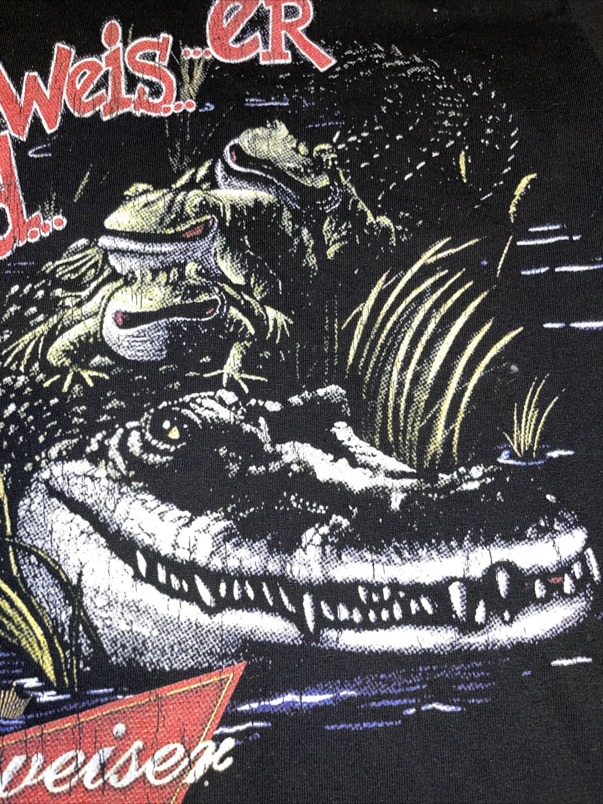 Rare Budweiser King Of Beers Frogs Croc Bud Weis Er T- Shirt S High Street USA gallery