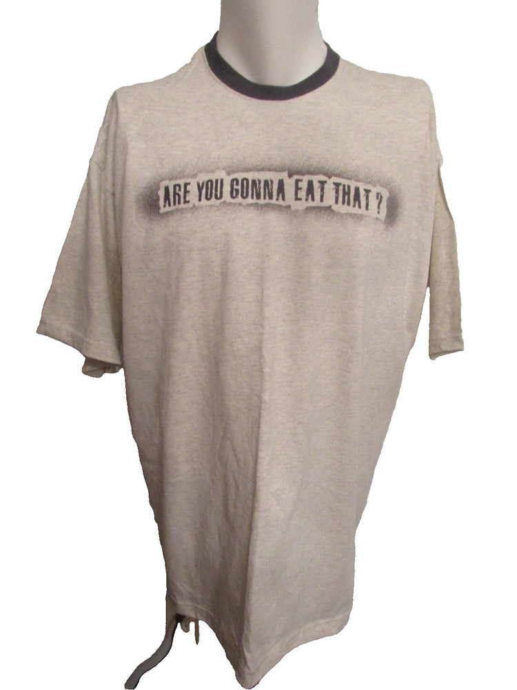 no boundaries oatmeal stretch cotton t shirt GONNA EAT THAT? men’s XL NWD