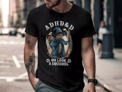 Dungeons and Dragons ADHD&D Oh Look a Squirrel T-shirt, DnD Vintage Tee