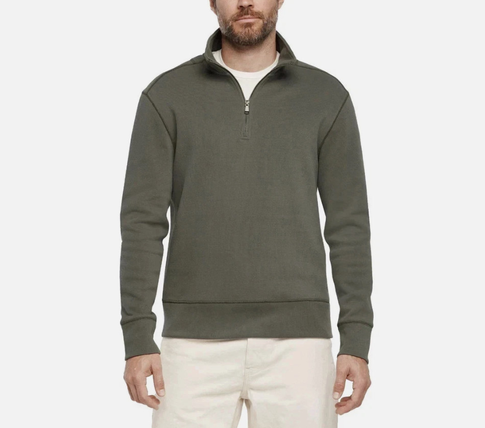 Banana Republic Men’s 1/4 Zip Pullover Sweatshirt, Green, Size S