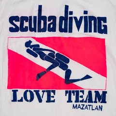 Scuba Diving Love Team Muff Naughty Tank T-Shirt Neon Pauncho’s Mexico Vtg 80s