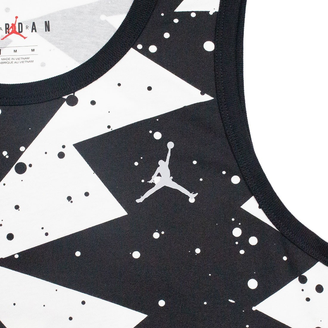 JORDAN PRINTED POOLSIDE TANK TOP MEN SIZE SMALL TO XL BLACK WHITE COMFORT STYLE gallery