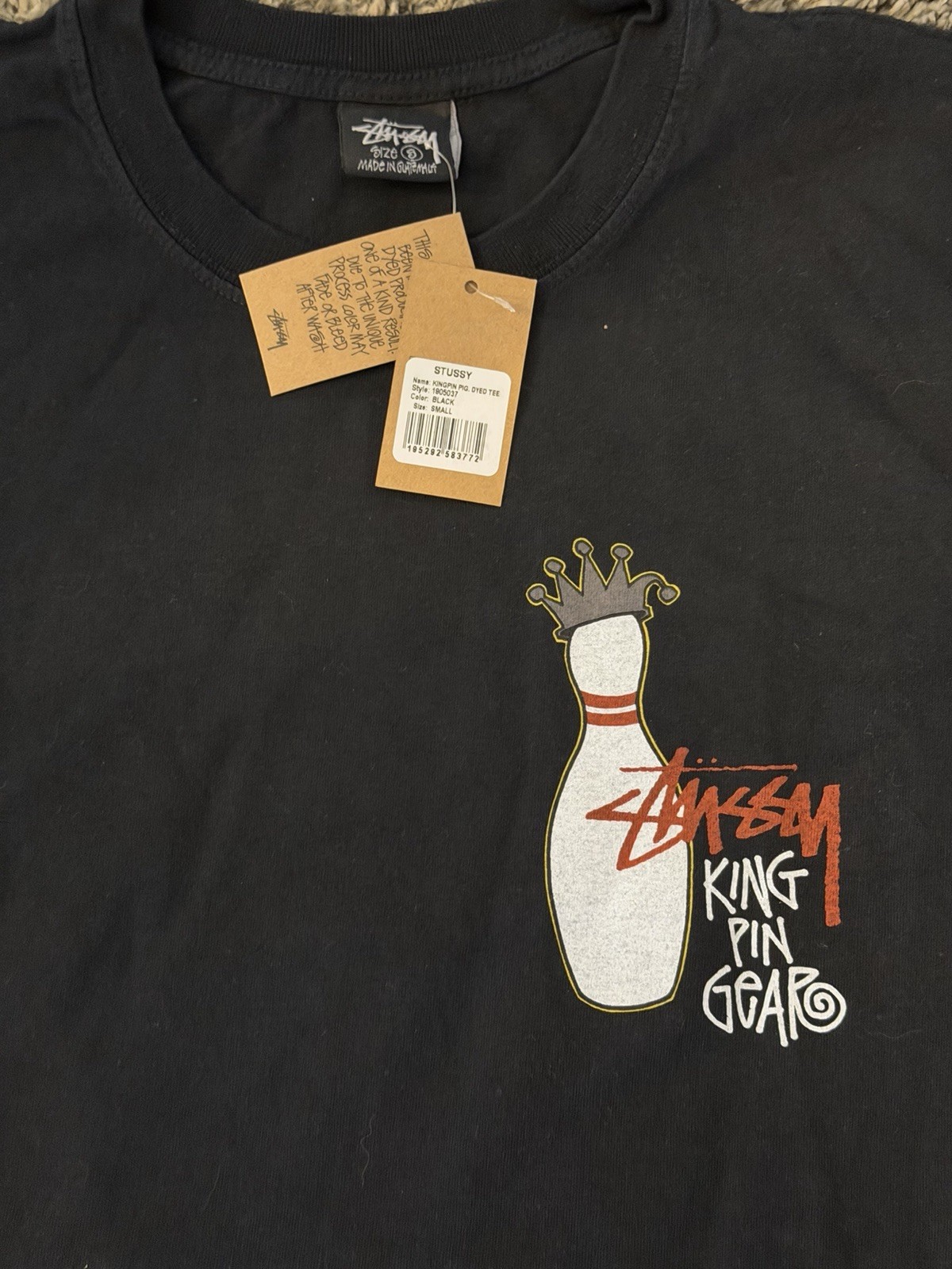 Stussy Shirt Tee Tshirt Black Size Small Double Sided Streetwear ✅ gallery