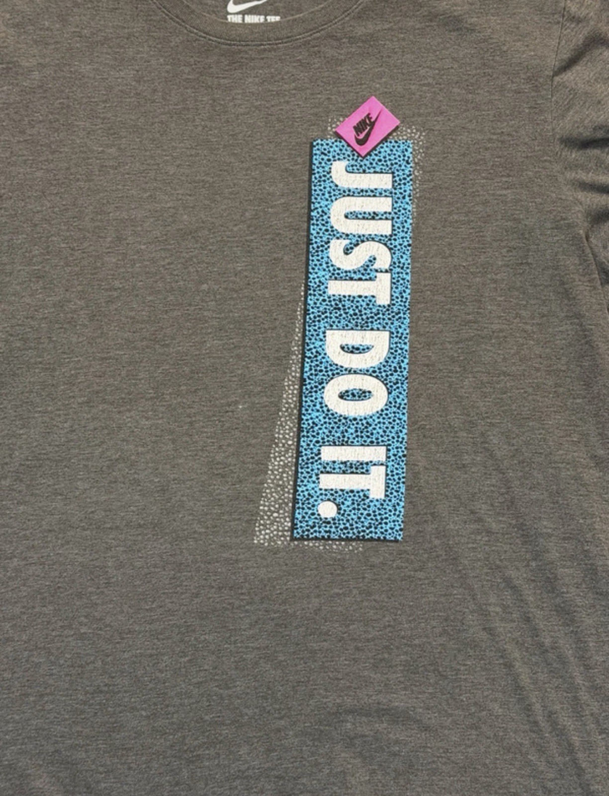 Nike Just Do It Shirt Mens L Gray Retro 90s Graphic Tee Athletic Cut Large EUC gallery