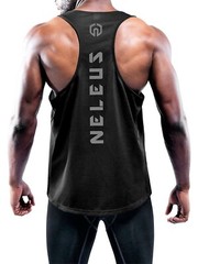 NELEUS ‘Dry Fit Logo Muscle’ Mesh Tank Top Men’s M Gym Workout Exercise Blk NEW!