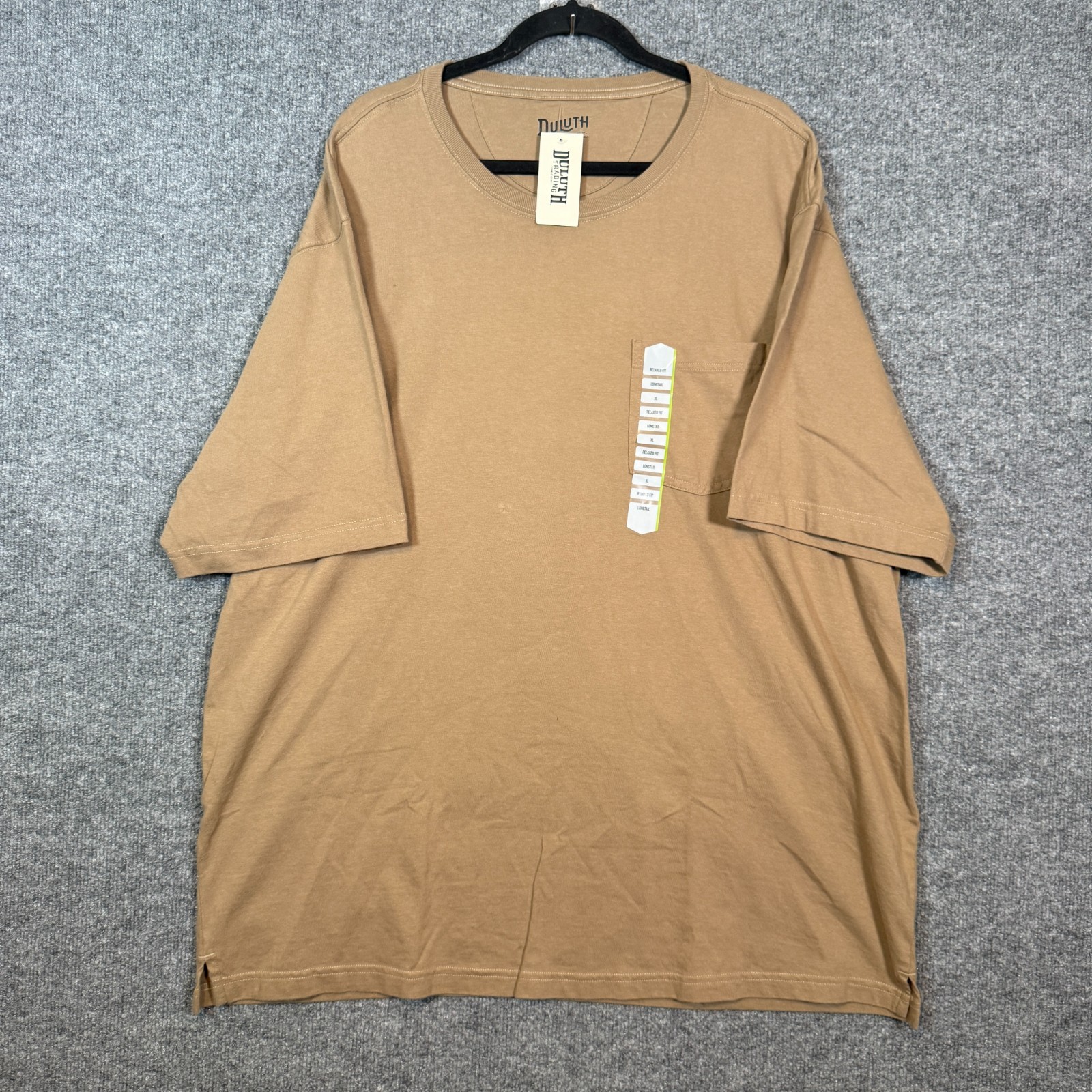 Duluth Shirt Mens XL Longtail Beige Tshirt Relaxed Fit Casual Thick Outdoors NEW
