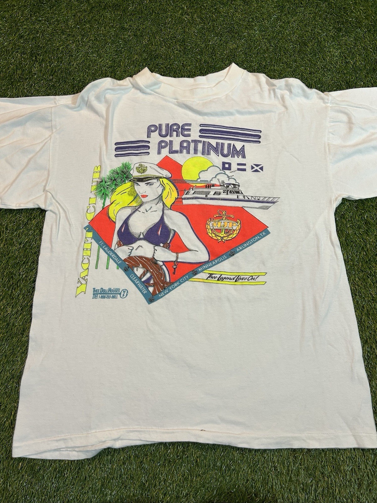 Vintage Thee Dollhouse Strip Club T-Shirt V.I.P Yacht Club Member 90s Florida gallery