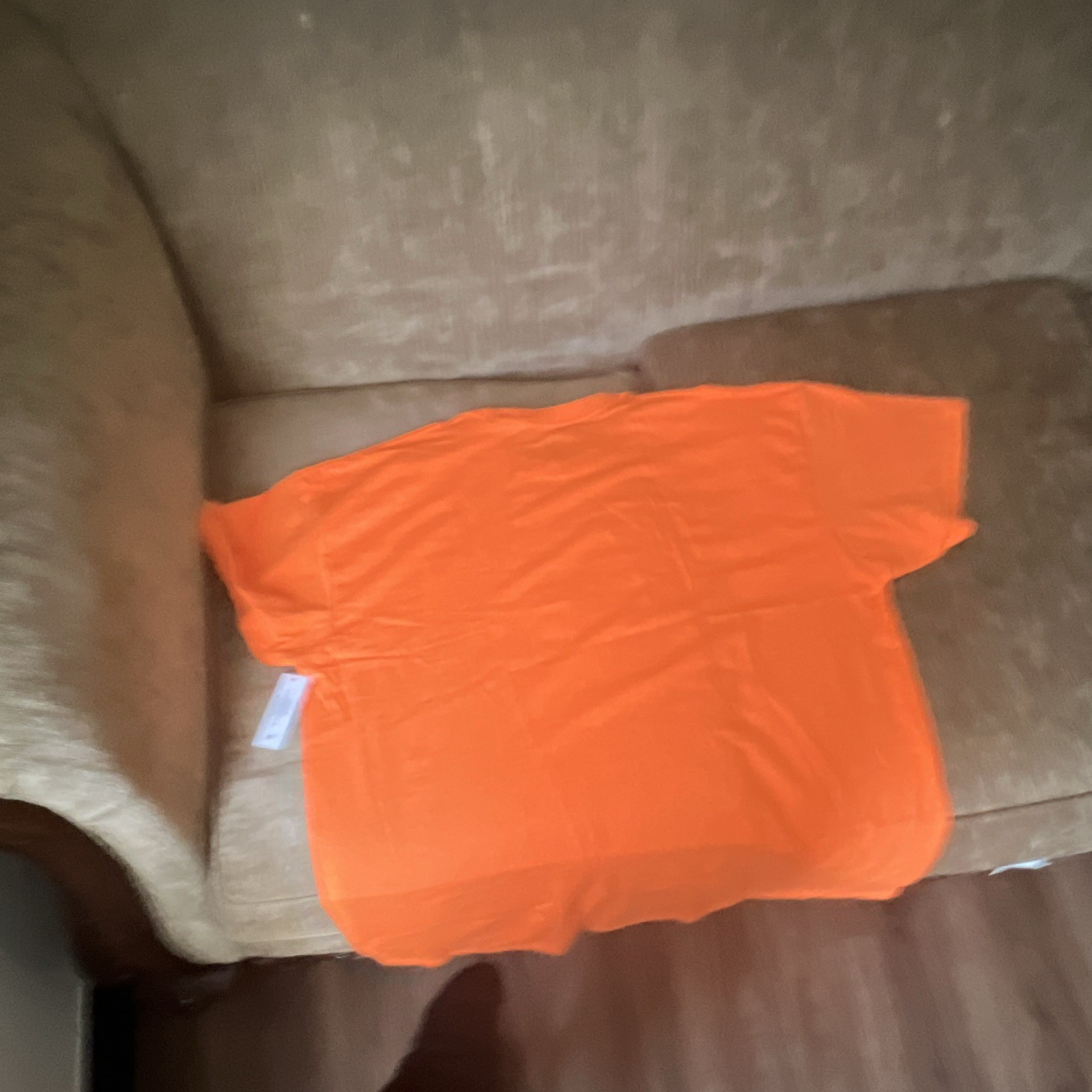 Athletic Works Men's XL Orange Solid Crew Neck Short Sleeve Cotton Tagless Tee gallery