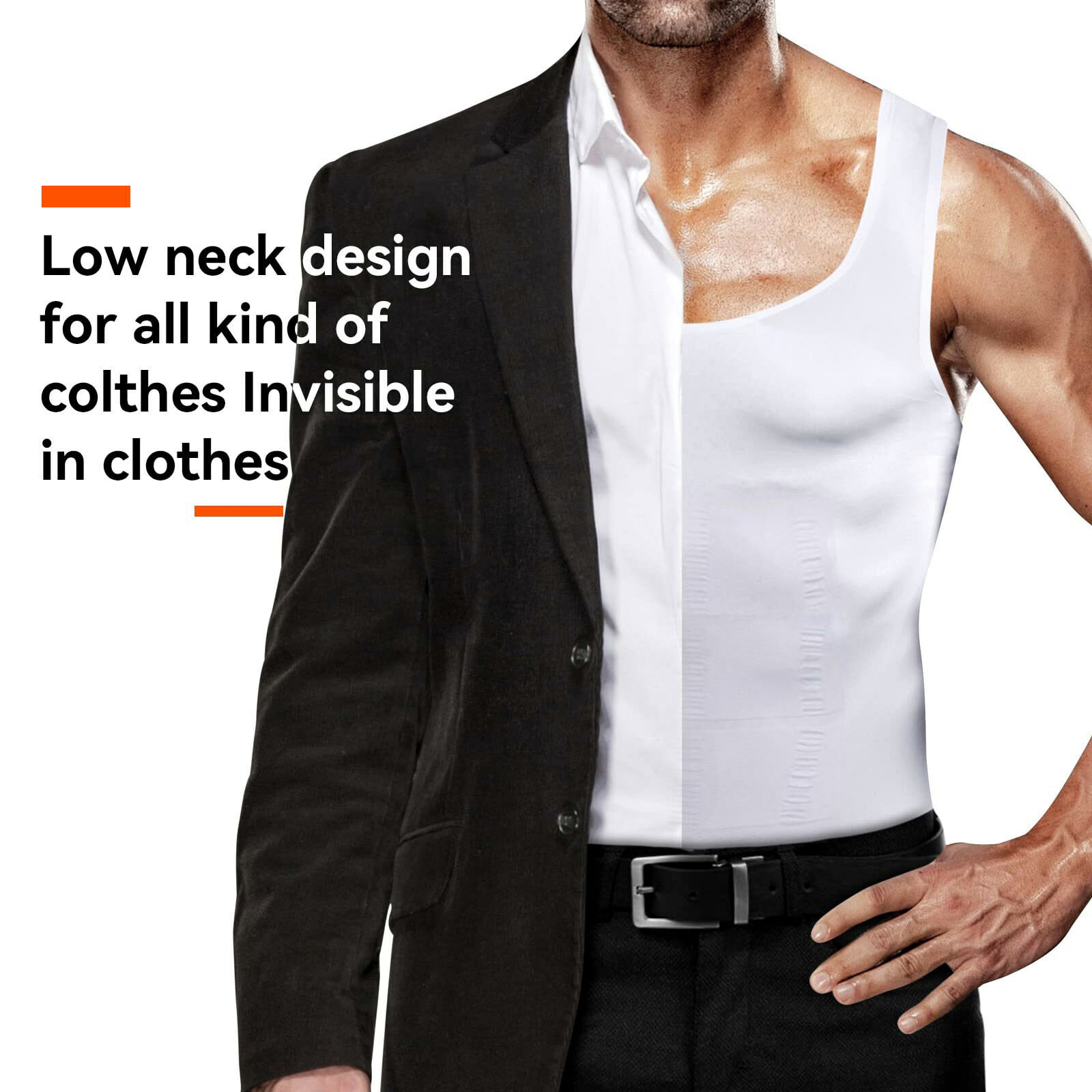 Men's Fashion Compression T-Shirt Body Shaper Crew Neck Muscle Workout Tank Top gallery