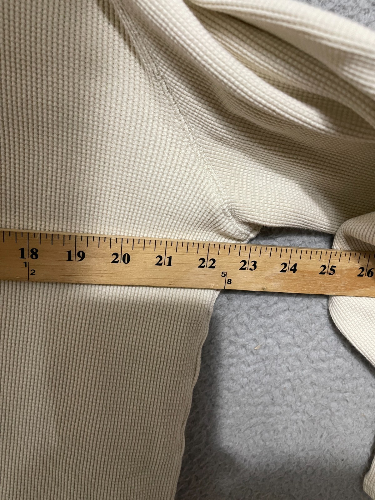Essentials Fear Of God Waffle-Knit Mens Medium Shirt Henley Long sleeve Beige gallery