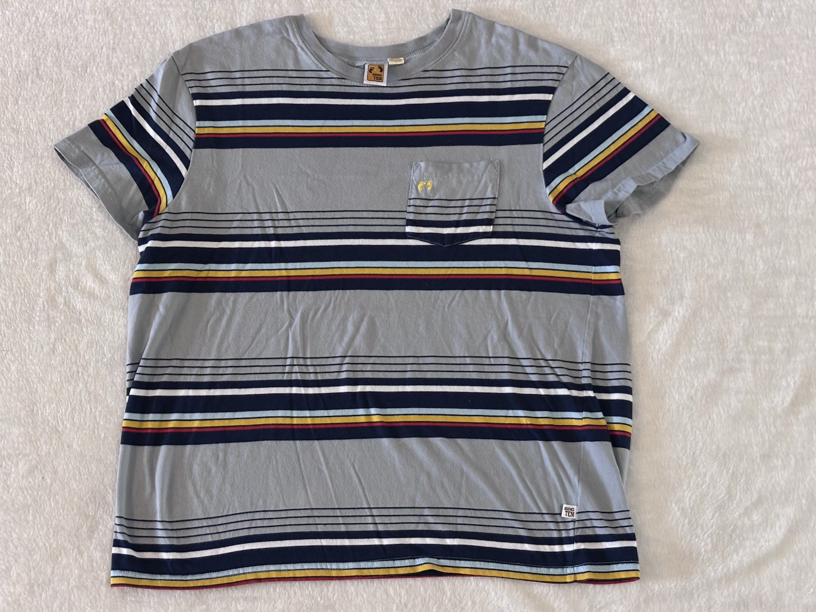 Vintage Hang Ten Striped Shirt Men’s Size Small Med Surfer Skateboarding Skater