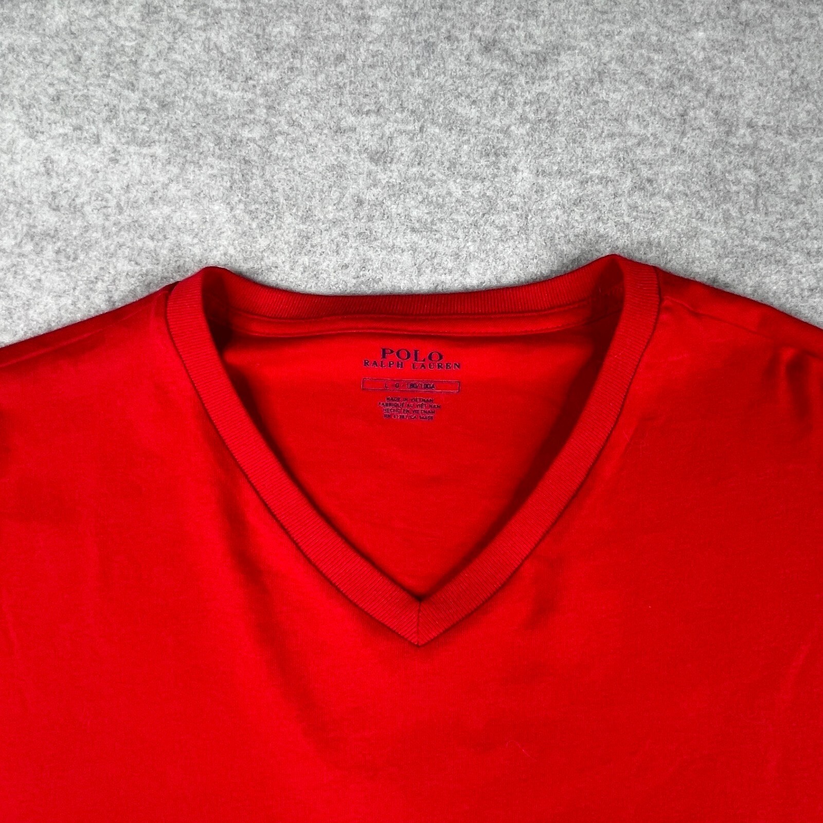 Polo Ralph Lauren Large Red V Neck Navy Pony Casual Basic gallery