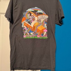 Modest Mouse 2021 Tour Mushrooms Coffin Trippy Rainbow black shirt KV34597