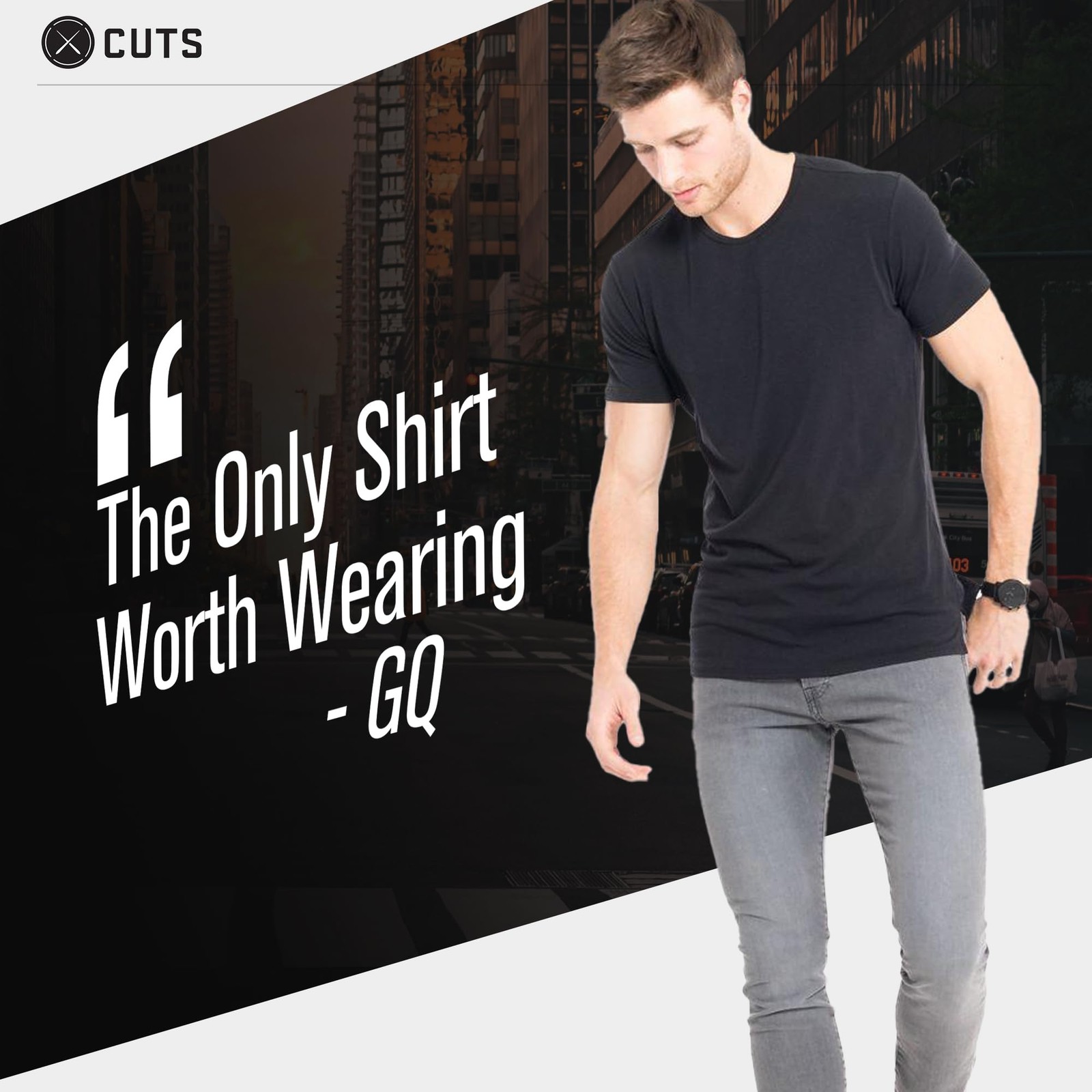 Cuts Clothing Men's Premium AO Crew Neck Casual Short Sleeve T-Shirt | Classic gallery