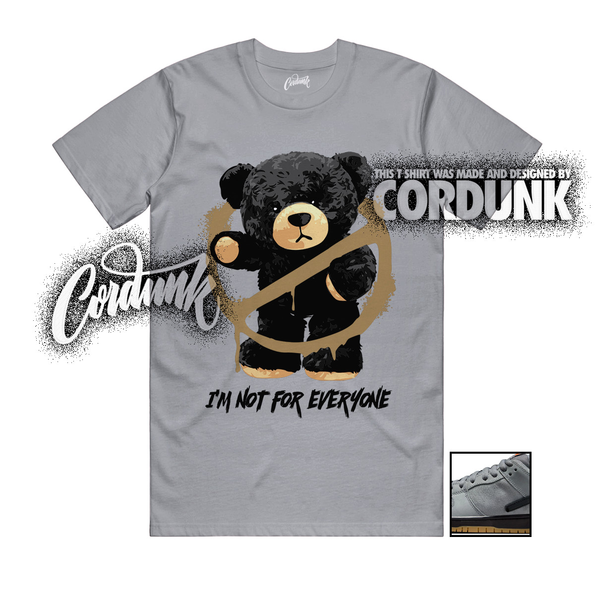 SB Dunk Low Pro Cool Grey Black Dark Gum Brown Orange T Shirt Match NOT gallery