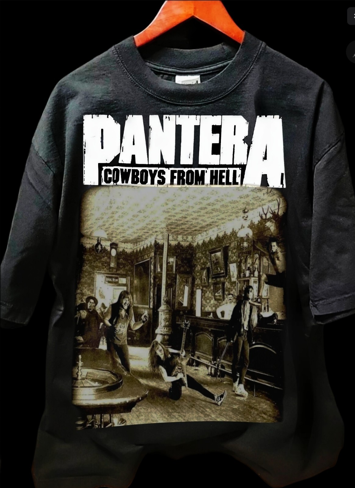 Pantera Cowboys From Hell ON A SHAKA SUPERMAX HEAVYWEIGHT GARMET DYED T SHIRT gallery