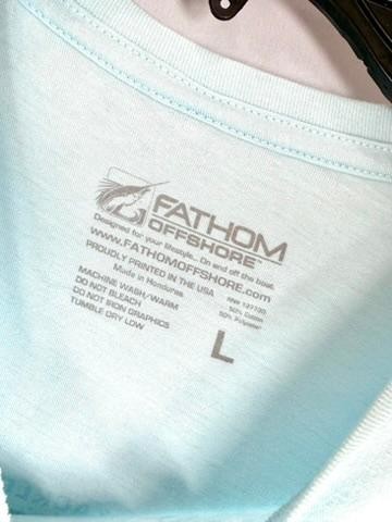 Fathom Offshore Marlin Fishing T-Shirt Mens Large Light Blue Short Sleeve Tee gallery