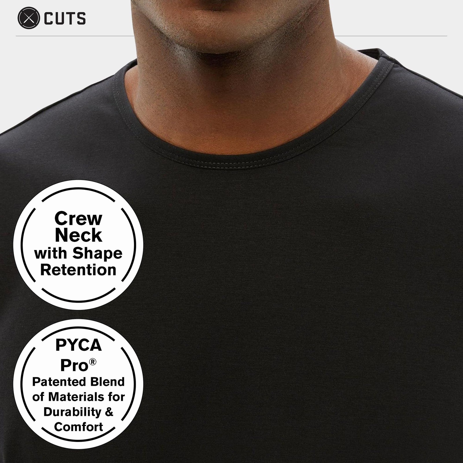 Cuts Clothing Men's Premium AO Crew Neck Casual Short Sleeve T-Shirt | Classic gallery