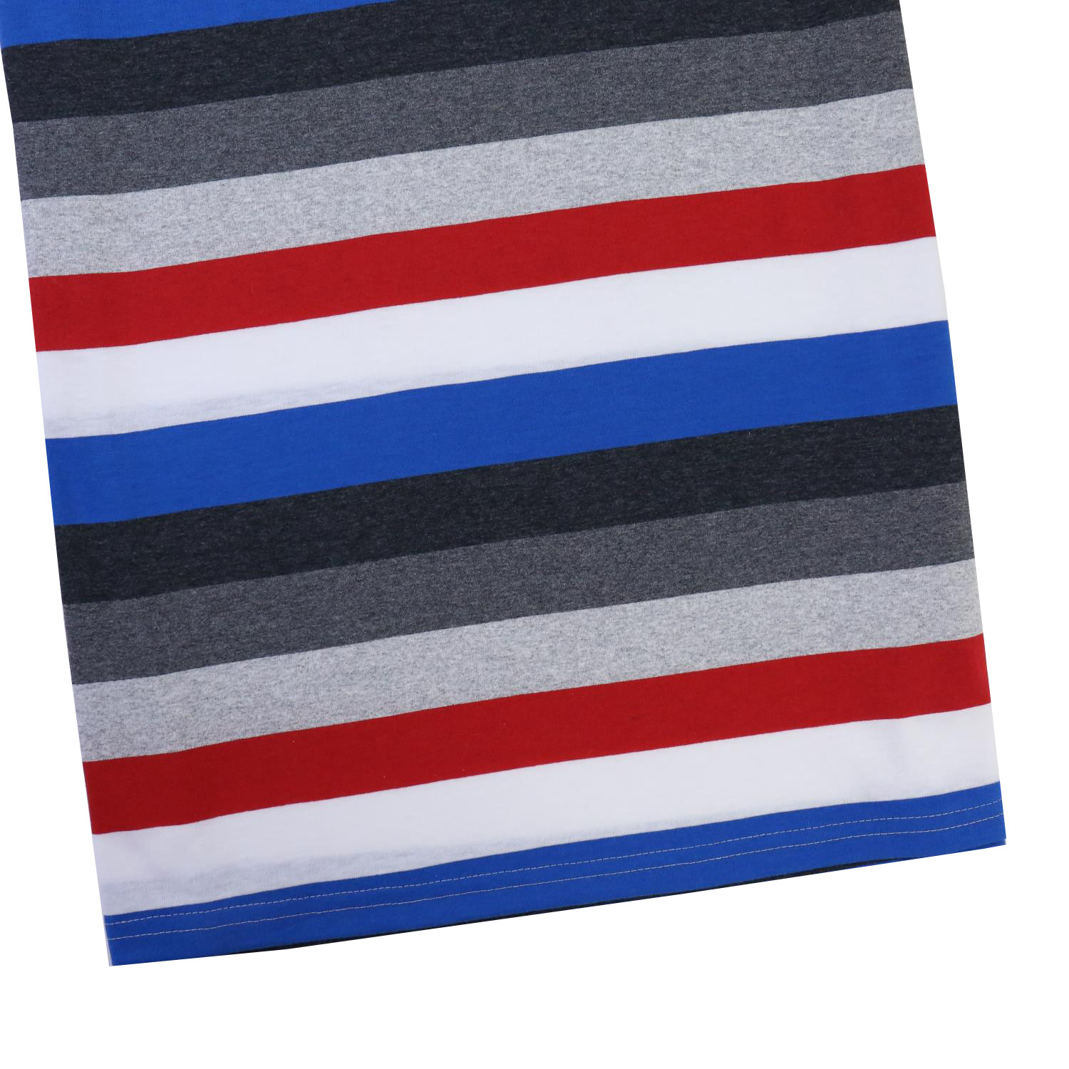 Men's Classic Striped Short Sleeve Crew Neck Pocket Tee T-shirt Grey Red gallery